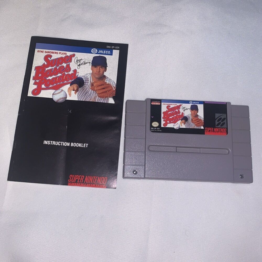 vintage Super Bases Loaded SNES (Super Nintendo Entertainment System, 1991) CIB